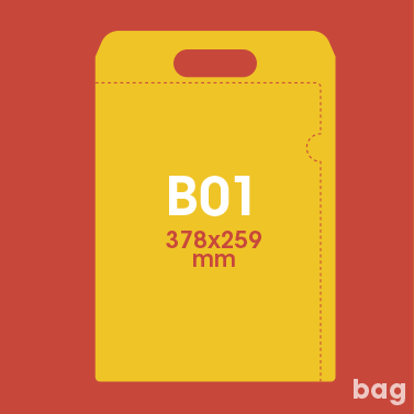 Gabarit B01 pour salon - Pochette plastique couleur personnalisée