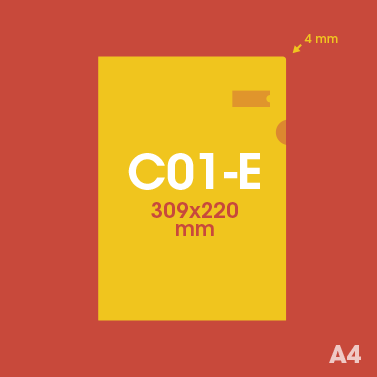 Gabarit C01-E - Pochette Plastique Couleur personnalisée 
