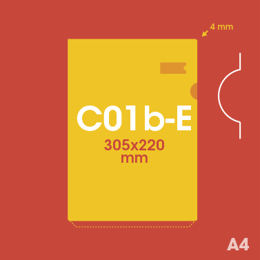 Gabarit C01b-E - Pochette Plastique Couleur personnalisée 