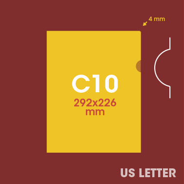 Gabarit C10 - Pochette Plastique Couleur personnalisée formet US LETTER