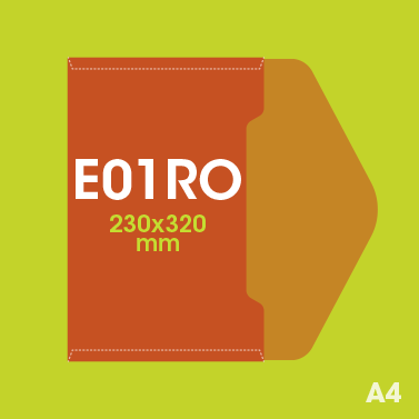 Gabarit E01 -  Pochette Plastique Couleur personnalisée 