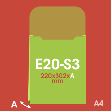 Gabarit E20-S3 -  Pochette plastique couleur personnalisée