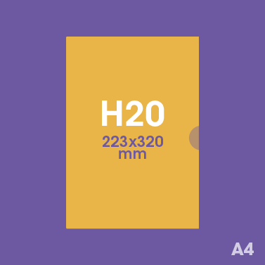 Gabarit H20 -  Pochette plastique couleur personnalisée