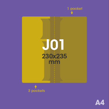 Gabarit J01 -  Pochette plastique couleur personnalisée pour dépliant, carte...