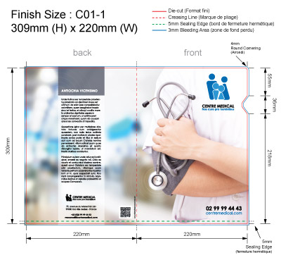 MEDICAL 04 - Pochette Plastique Couleur personnalisée