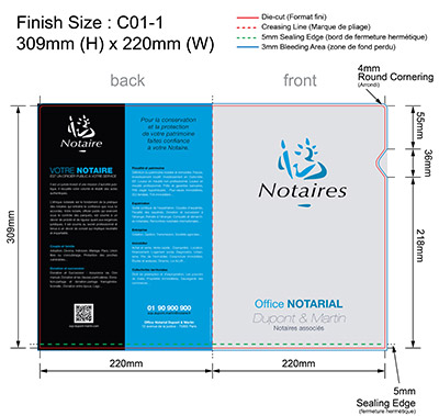 NOTAIRE 06 - Pochette Plastique Couleur personnalisée