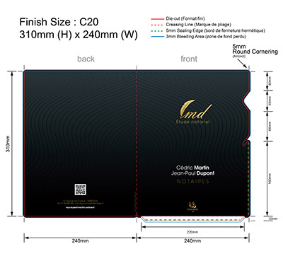 NOTAIRE 10 - Pochette Plastique Couleur personnalisée