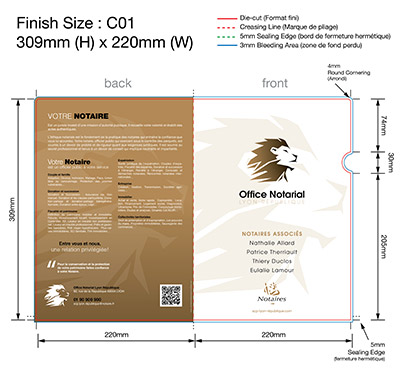 NOTAIRE 14 - Pochette Plastique Couleur personnalisée