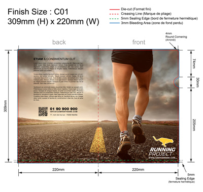 template SPORT 01 - Pochette plastique couleur personnalisée 