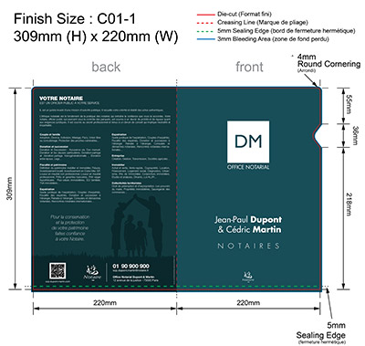 NOTAIRE 07 - Pochette Plastique Couleur personnalisée